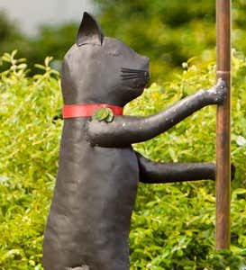 Handcrafted Cat And Mouse Balancer Garden Accent
