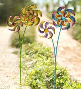 Colorful Metal Dual-Pinwheel Spinner - Free 2 Day Delivery - Green