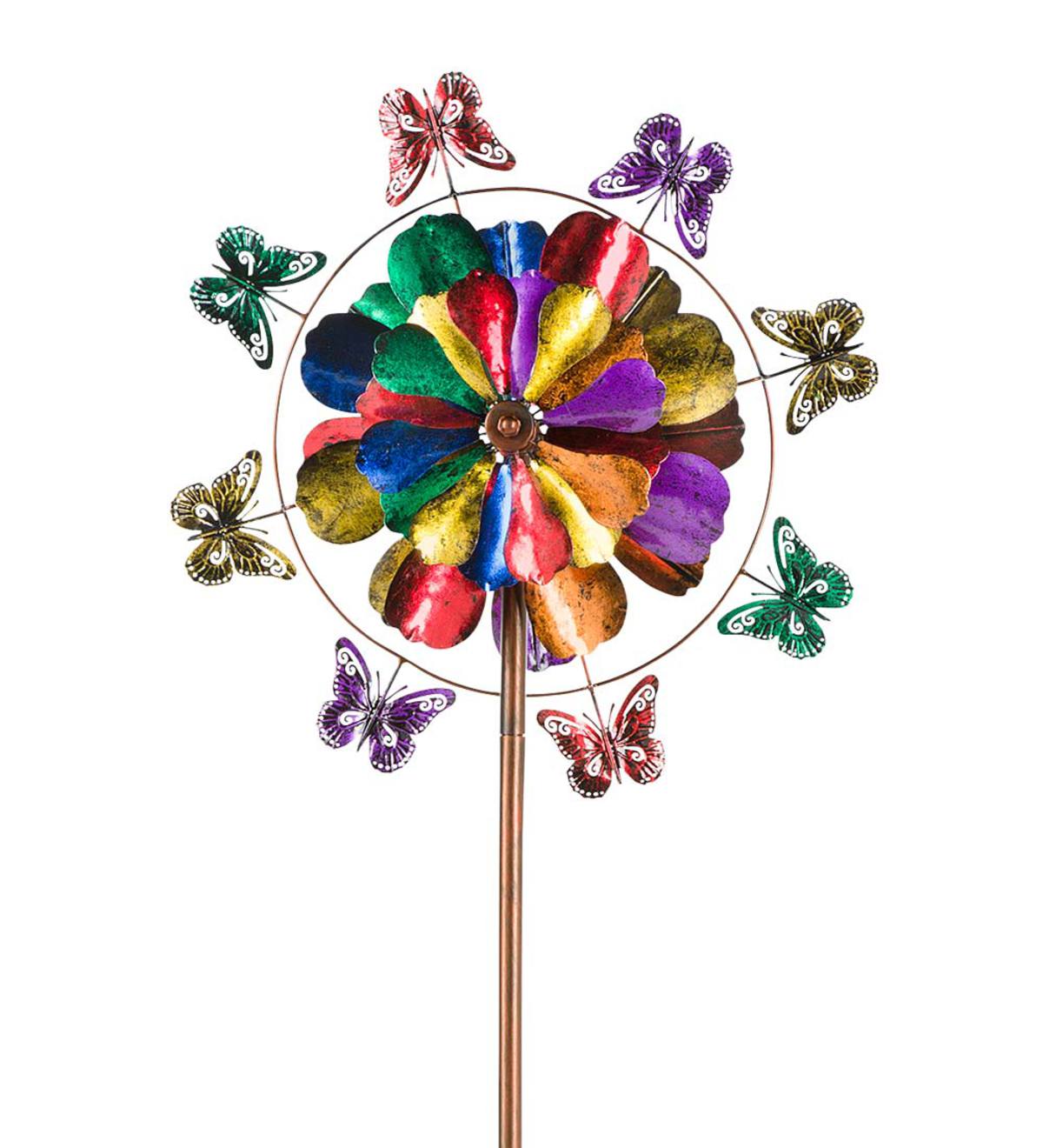 Five-Tier Flower and Butterfly Metal Wind Spinner