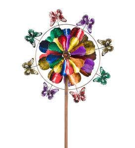 Five-Tier Flower and Butterfly Metal Wind Spinner