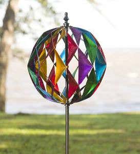 Harlequin-Style Colorful Metal Ball Wind Spinner