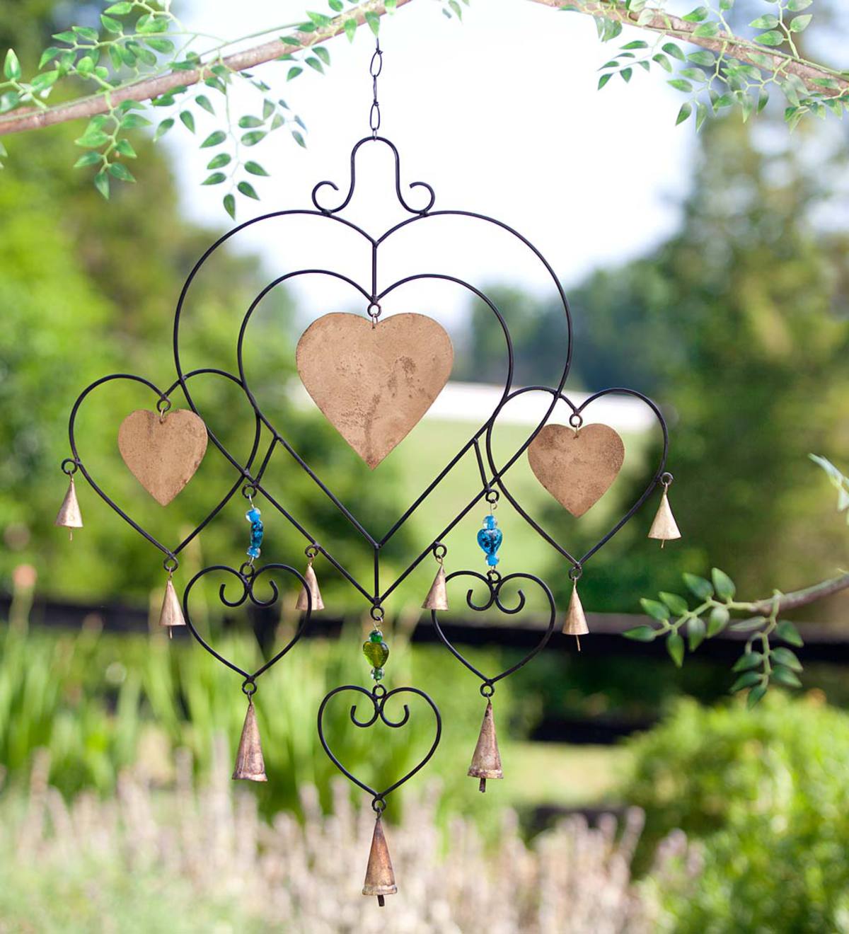 Heart and Bell Metal Wind Chime