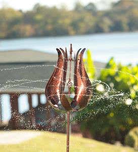 Bronze Tulip Water Wind Spinner