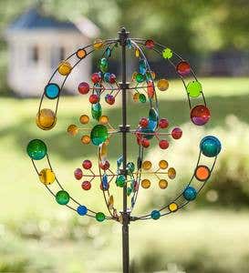Multi-Colored Multi-Directional 5-Tiered Metal Wind Spinner