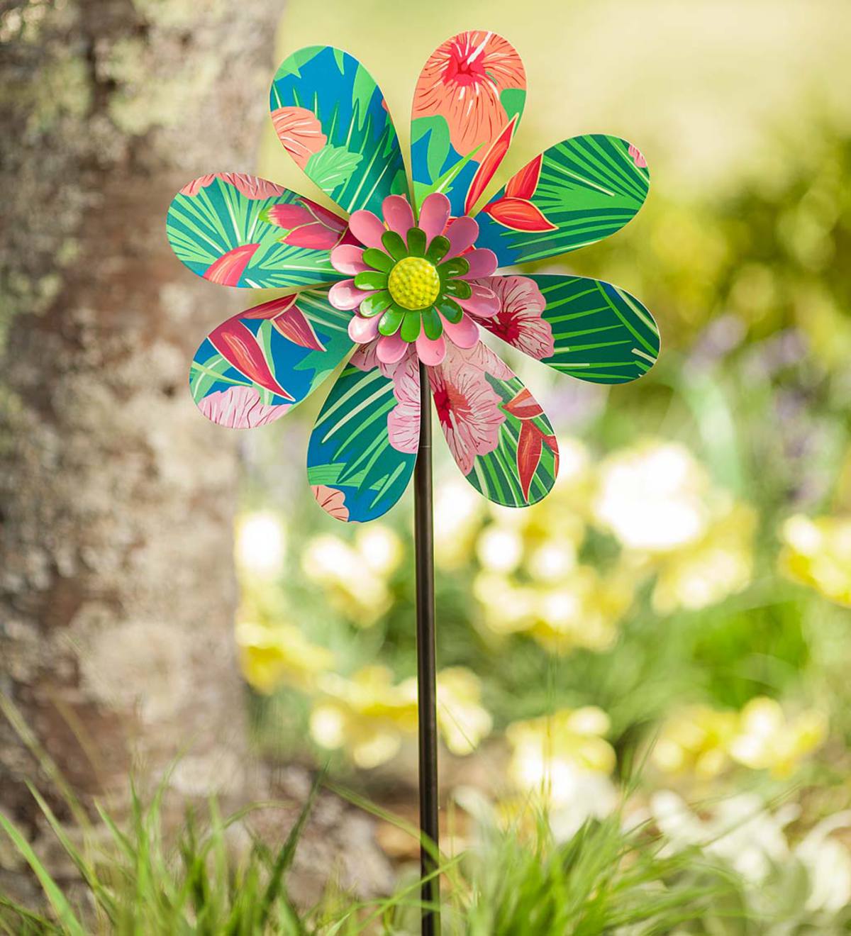 Tropical Print Wind Spinner