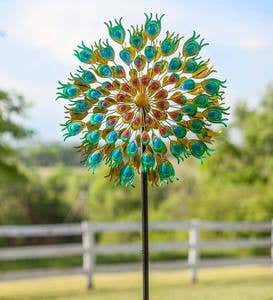 Colorful Metal Peacock Wind Spinner