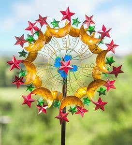Stars and Crescent Moons Metal Wind Spinner