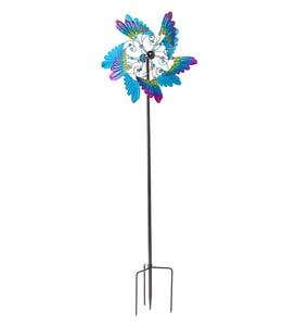 Colorful Wings and Jewels Metal Wind Spinner