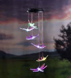 Color-Changing Solar Dragonfly Mobile with Laser