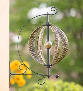 Hammered-Metal Wall Mount Wind Spinner