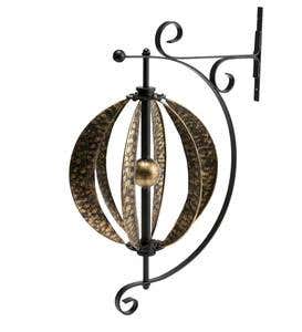 Hammered-Metal Wall Mount Wind Spinner