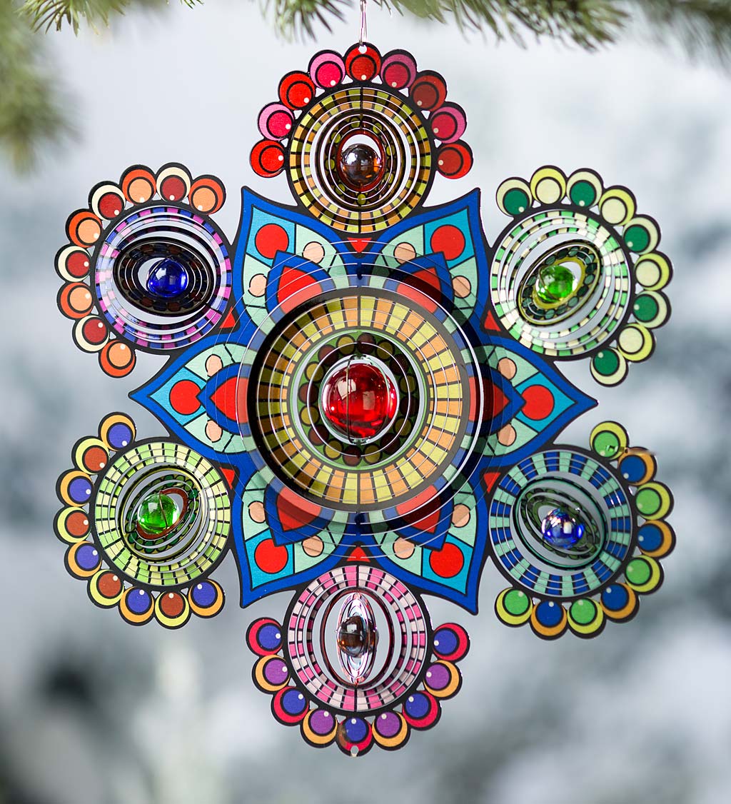 Multi-Colored Glass Beaded Metal Spinner