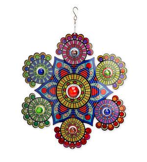 Multi-Colored Glass Beaded Metal Spinner