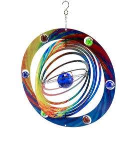 Metal and Glass Planetary Wind Spinner