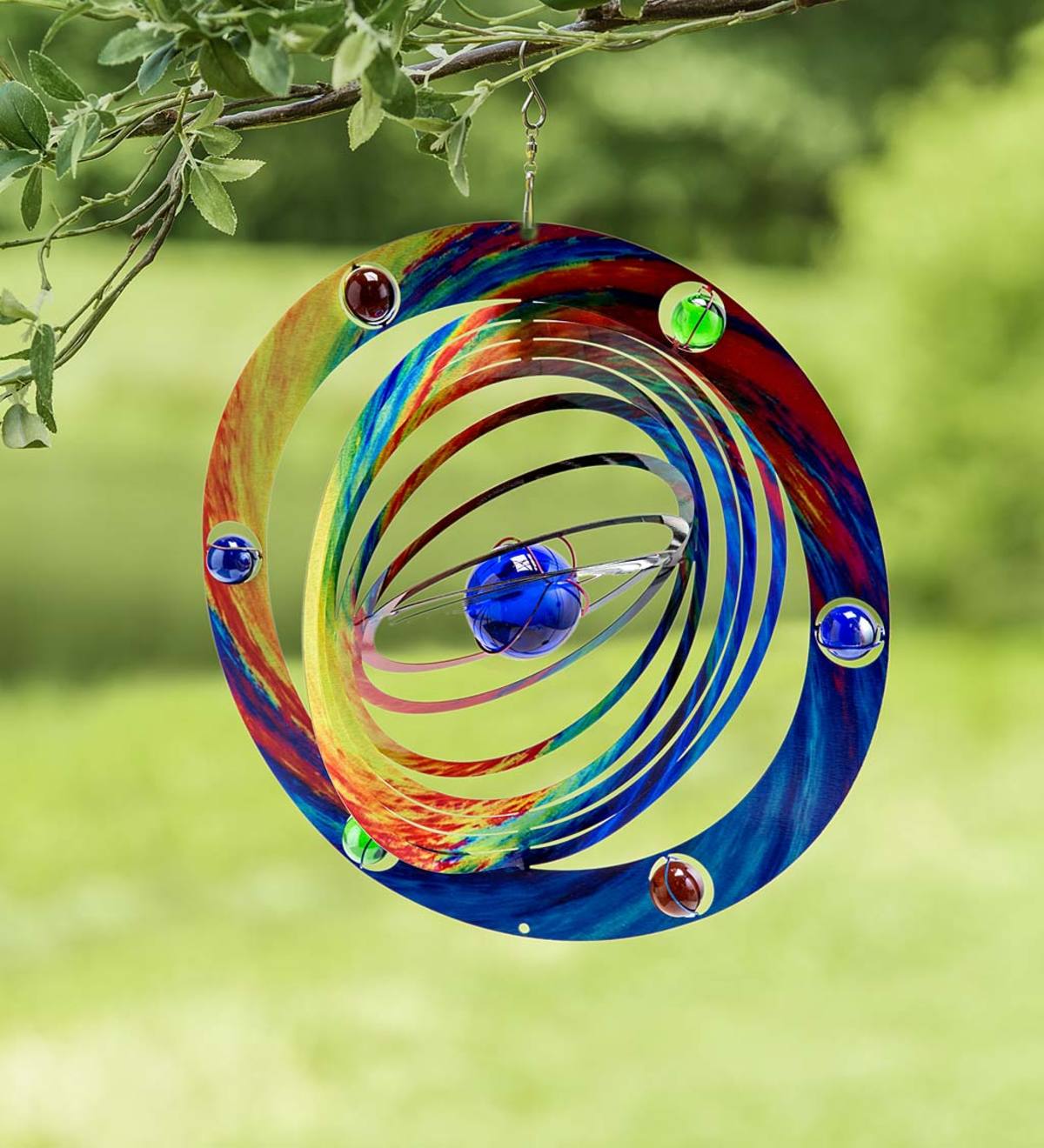Metal and Glass Planetary Wind Spinner