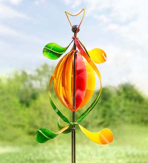 Red, Gold and Green Abstract Metal Twirler Spinner