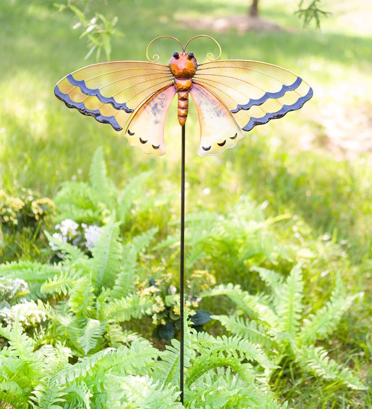 Gold and Black Metal Butterfly Decorative Garden Stake