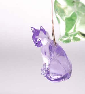 Solar Lighted Color-Changing Cat Mobile