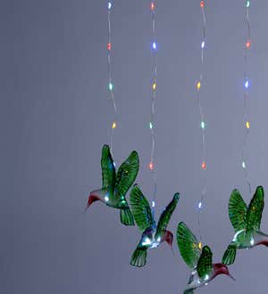 Solar Lighted Hummingbird Mobile