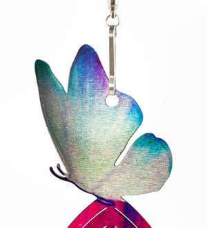 Colorful Perching Butterfly Wind Twirler