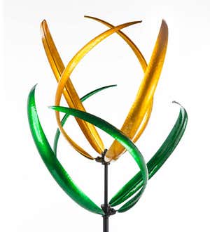 Green & Gold Slender Wind Spinner