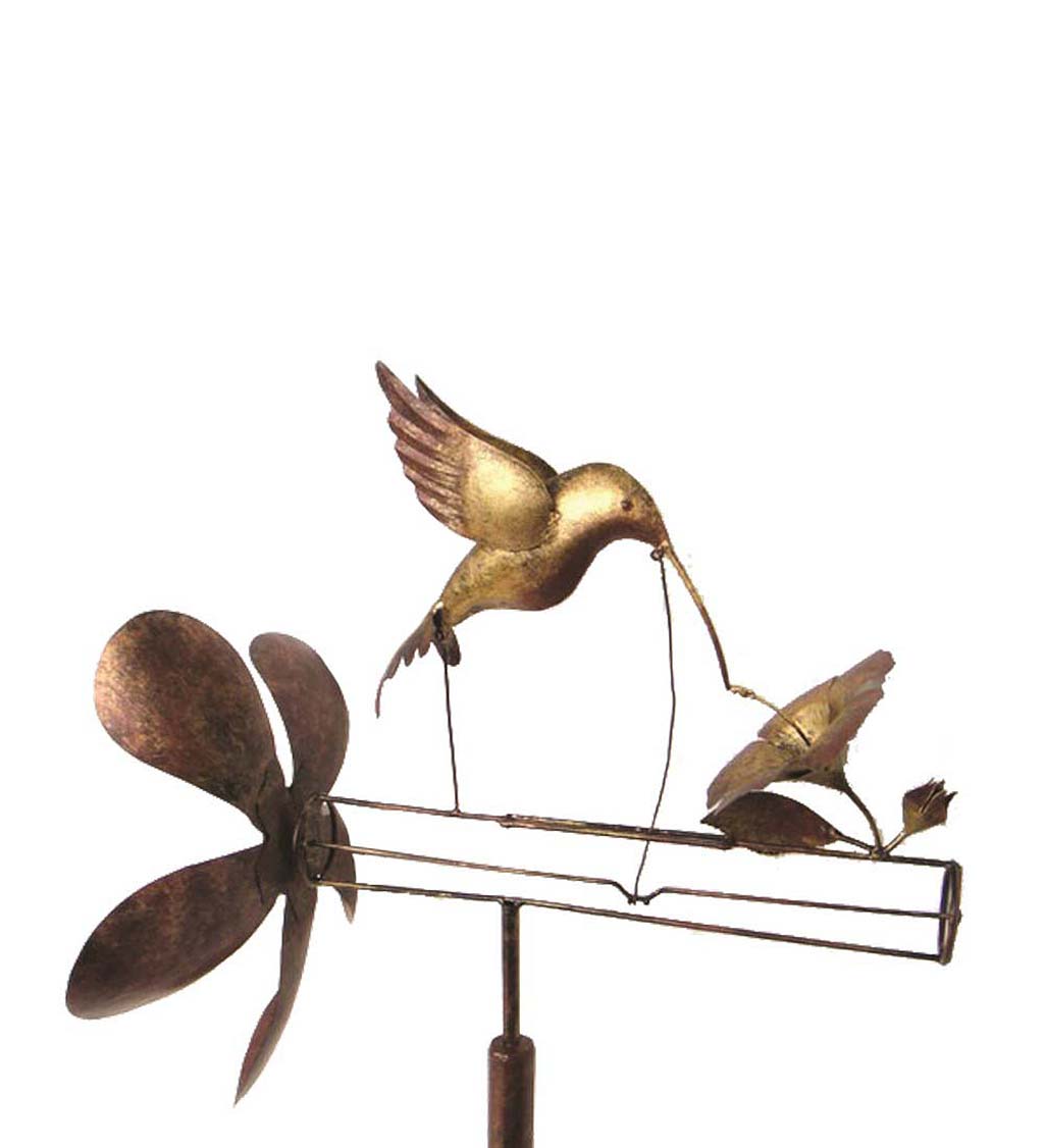 Handcrafted Metal Hummingbird Whirligig