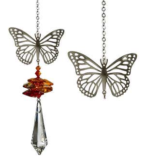 Monarch Butterfly Suncatcher with Crystals
