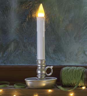 Single Cordless Battery Candle with Timer - Antique Gold