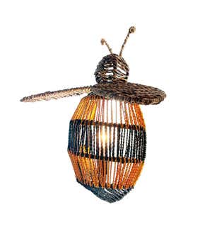 Abaca Rope and Iron Bee Wall Light