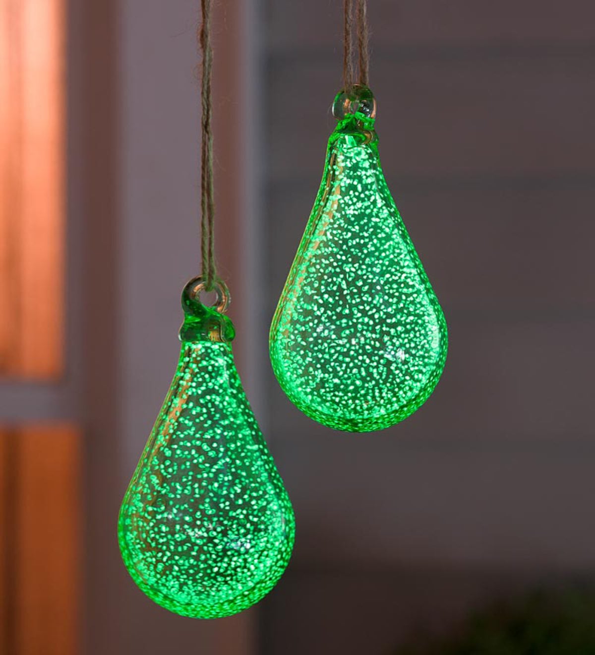Glowing Teardrop Glass Garden Ornament