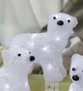 LED-Lighted Polar Bear Cub - Standing Polar Bear Cub