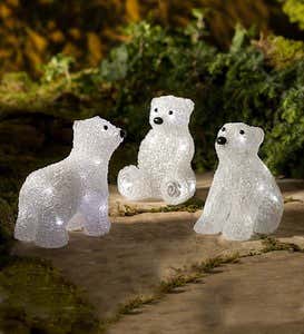 LED-Lighted Polar Bear Cub - Standing Polar Bear Cub