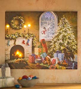 LED-Lighted Holiday Canvas Wall Art - Not A Creature Was Stirring