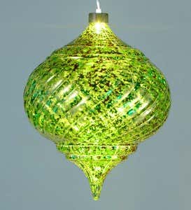 Large Outdoor Solar Color-Changing Finial Ornament - Green