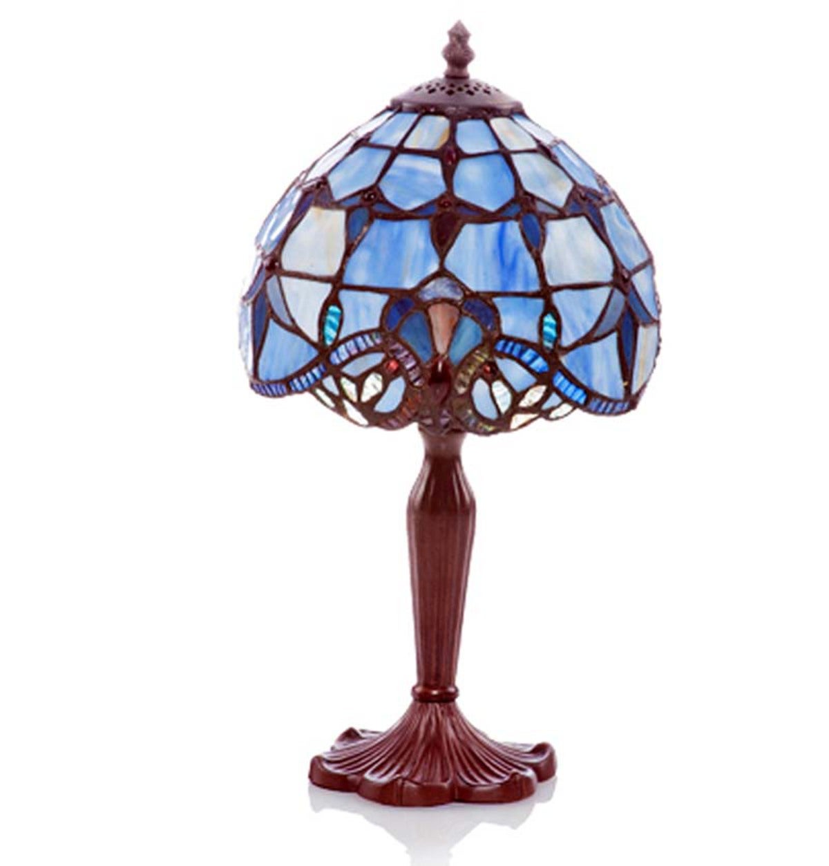 Allistar Stained Glass Table Accent Lamp - Blue