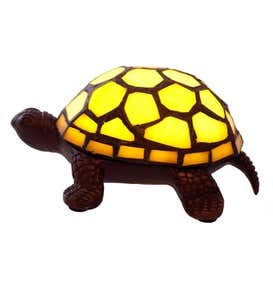 Stained Glass Turtle Accent Lamp - Yellow