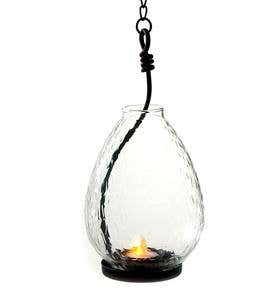 Large Hanging Glass Tealight Lantern