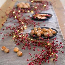 LED-Lighted Berry Branch Garland
