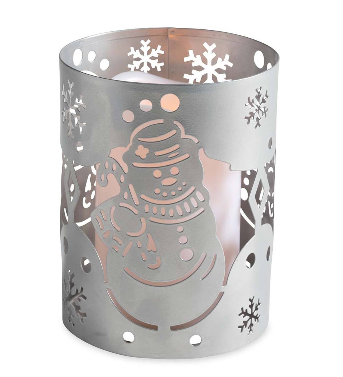 LED Lighted Holiday Metal Lantern - Snowman