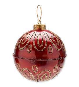 Large Ball Ornament with Lights - Red