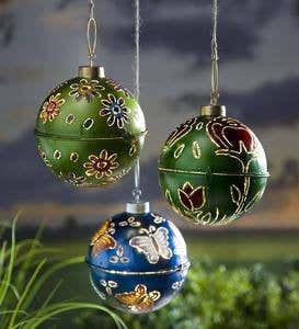 Lighted Metal Ornaments - Flower