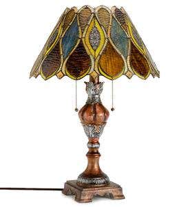 Amber Stained Glass Table Lamp
