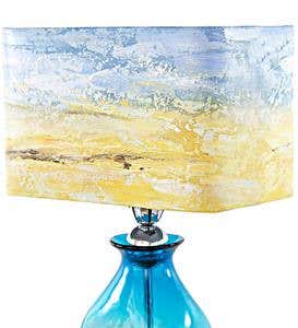 Glass Table Lamp with Hand-Painted Sunrise Shade