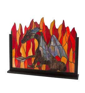 Stained Glass Dragon Firescreen