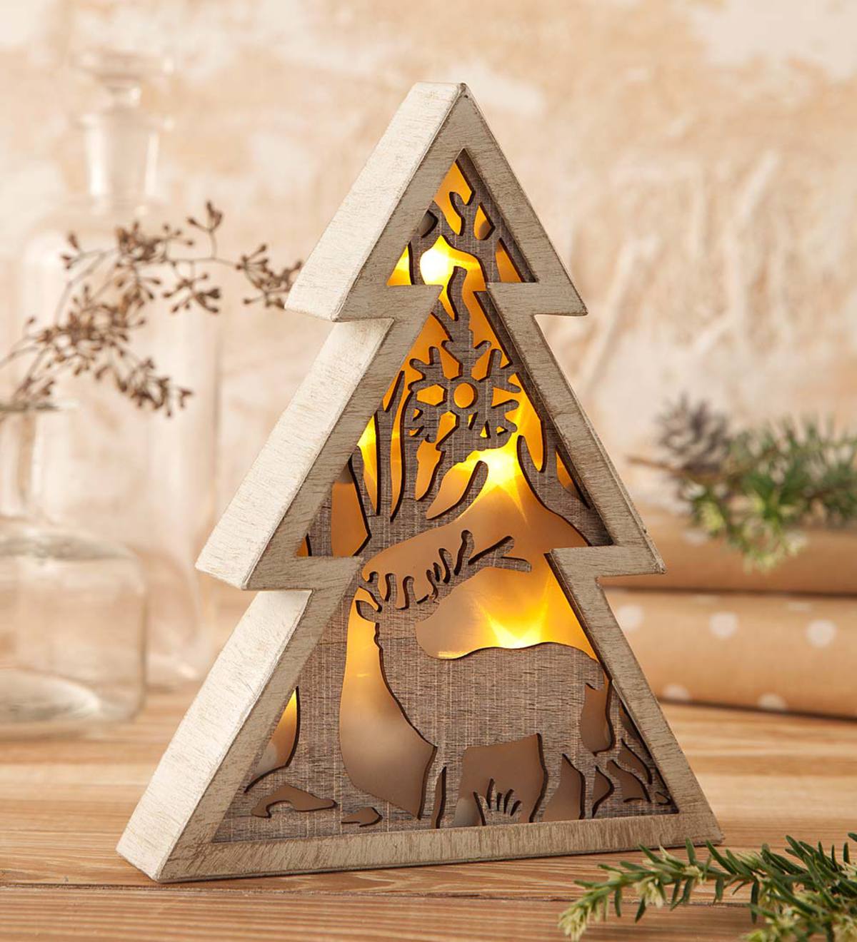 Lighted Tabletop Cutout Tree