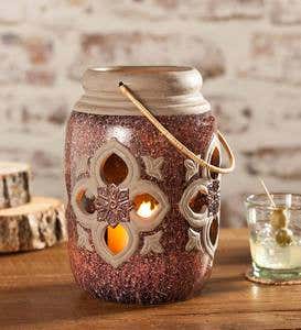 Hand-Glazed Ceramic Lantern