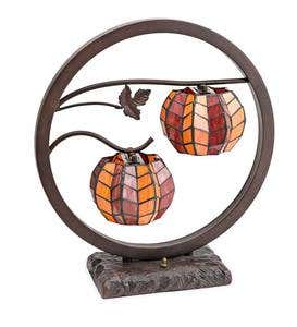 Double Stained Glass Pumpkin Lamp