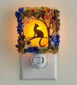 Handcrafted Glass Mosaic Cat Night Light
