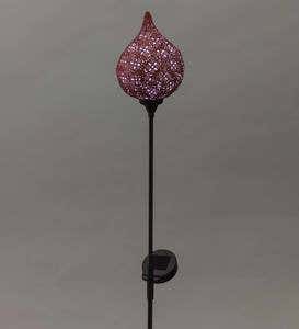 Lighted Solar Water Drop Stake - Purple