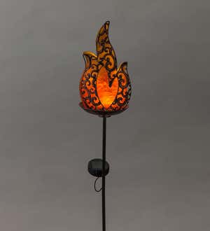 Flame-Shaped Lighted Solar Garden Stake